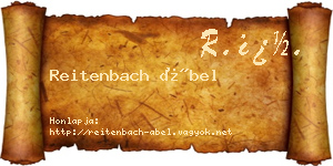 Reitenbach Ábel névjegykártya
